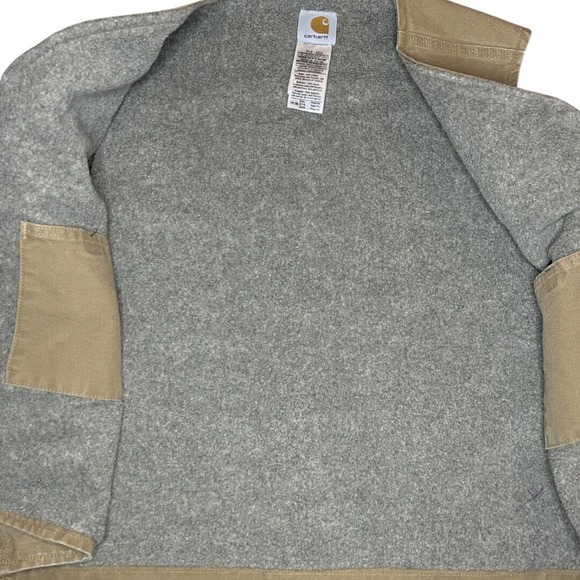 Carhartt V26 CML Tan Brown Khaki Duck Canvas Sherpa Lined Vest Men's Size 2XL - Picture 4 of 5